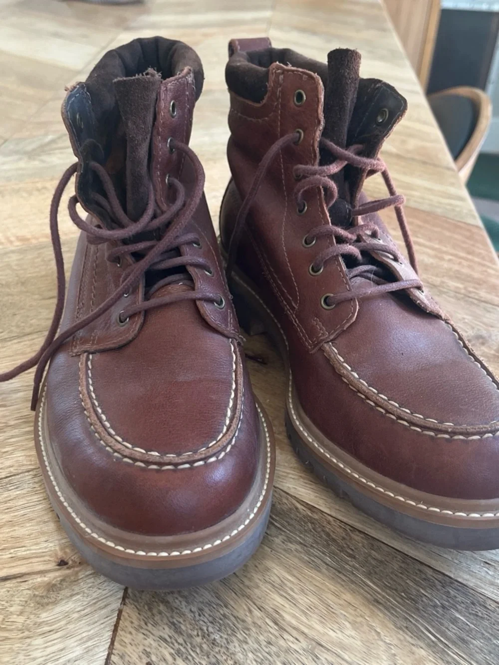Cole Haan brown leather lace up boots men’s size 7